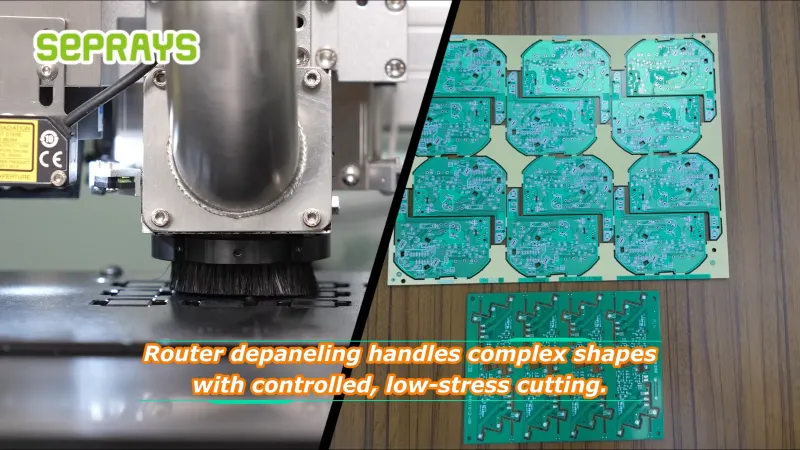 Router depaneling for complex contours