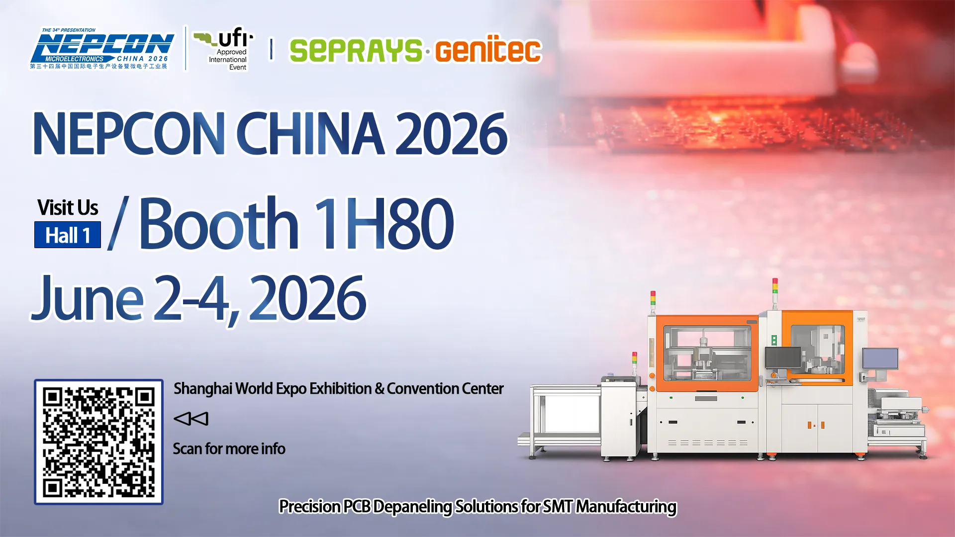 SEPRAYS & Genitec to Exhibit at NEPCON China 2026 – Hall 1, Booth 1H80