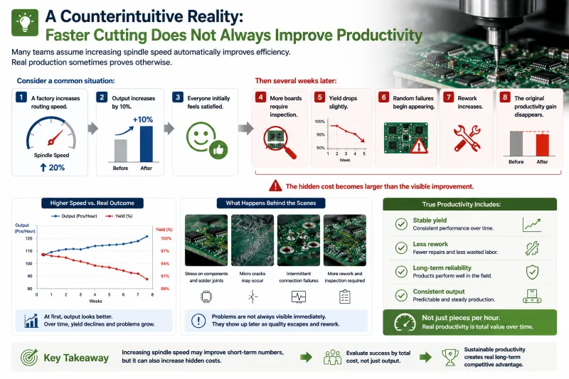 A Counterintuitive Reality: Faster Cutting Does Not Always Improve Productivity