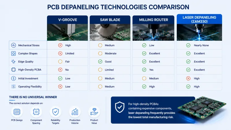 Comparing Common PCB Depaneling Technologies