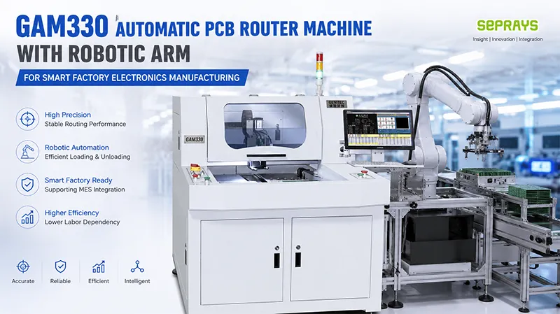 GAM330 Automatic PCB Router Machine with Robotic Arm for Smart Factory Electronics Manufacturing
