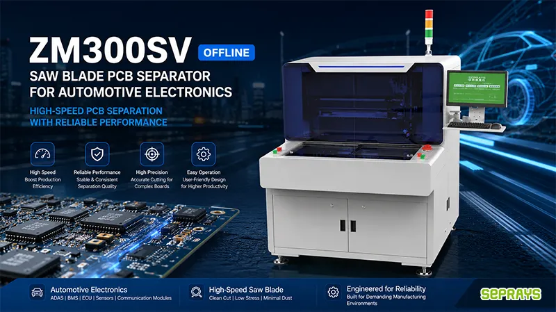 ZM300SV Offline Saw Blade PCB Separator for Automotive Electronics High-Speed PCB Separation with Reliable Performance