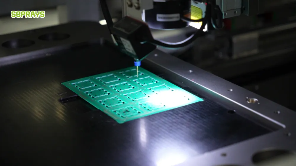 PCB depaneling and tray handling
