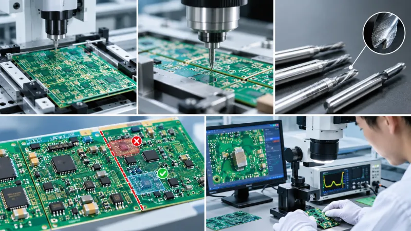 PCB Manufacturing and Inspection Collage